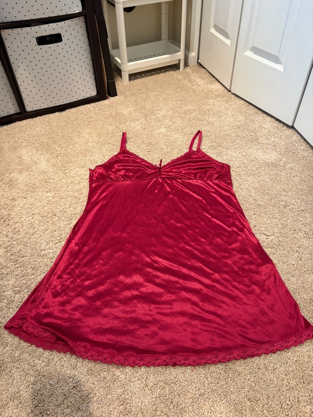 Red Chemise Slip Nightdress